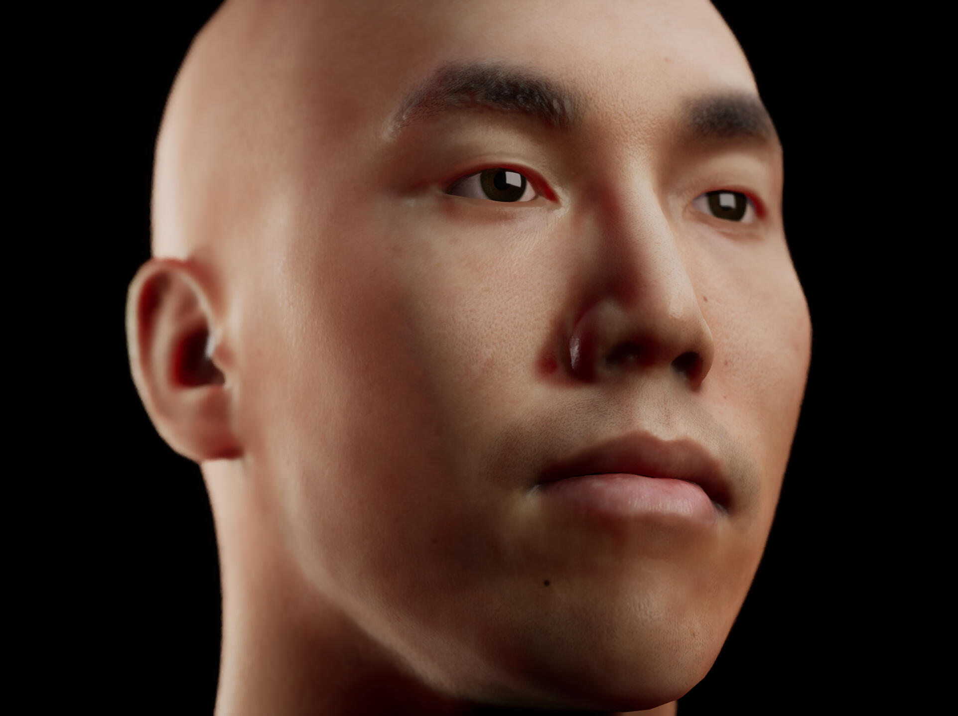 A 3D Head of Winson, face is realistically textured.