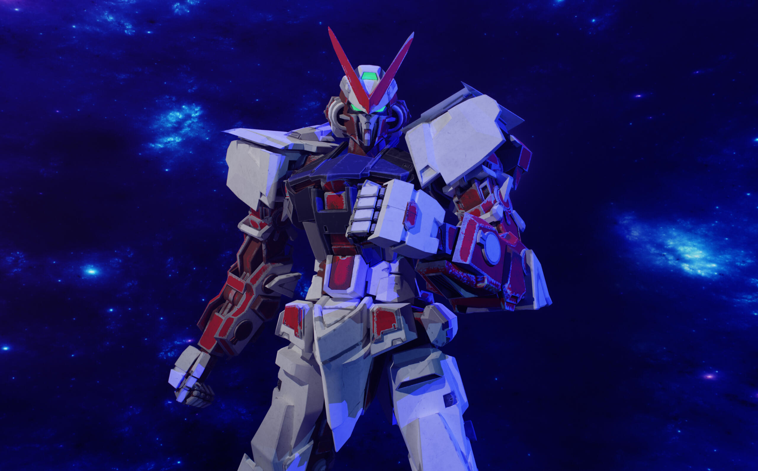 Gundam Astray Red Frame in Space